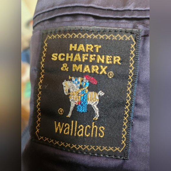 HART SCHAFFNER & MARKS WALLACHS Navy Knit Sports Coat, Blazer SIZE 40 VINTAGE - Picture 4 of 14